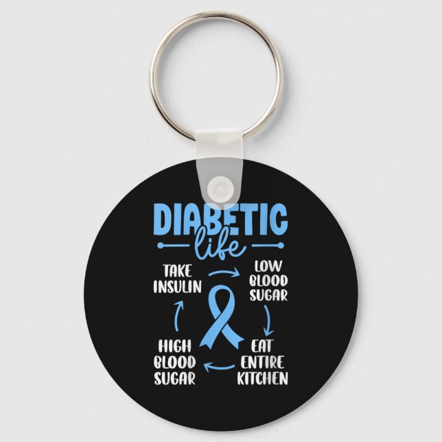 Chaveiro Mulheres Diabéticas Vida Baixo Açúcar No Sangue Co (Frente)