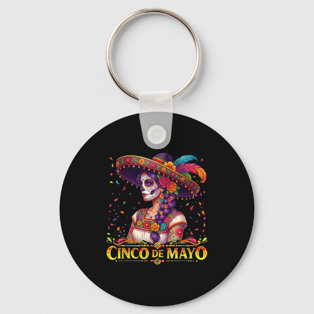 Chaveiro Mulheres do Cinco De Mayo Fiesta Mexicana 5 De May (Frente)