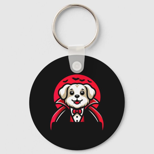 Chaveiro Mulheres Dogcula Cachorro Fofo Drácula Halloween E (Frente)