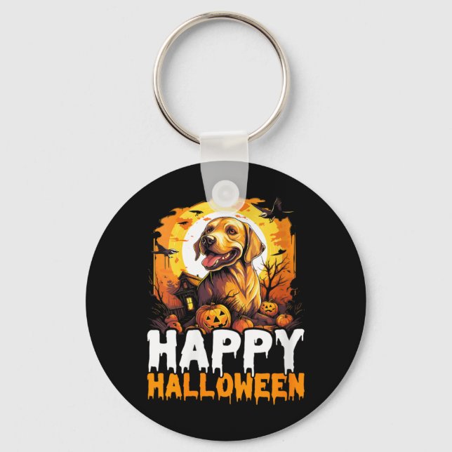 Chaveiro Mulheres Feliz Halloween Cachorro 3 (Frente)