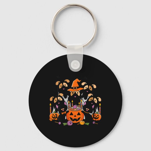 Chaveiro Mulheres Feliz Halloween Cachorro Fantasma Hallowe (Frente)