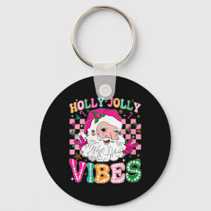 Chaveiro Mulheres Groovy Cute Papai Noel Vibes de Natal Xma