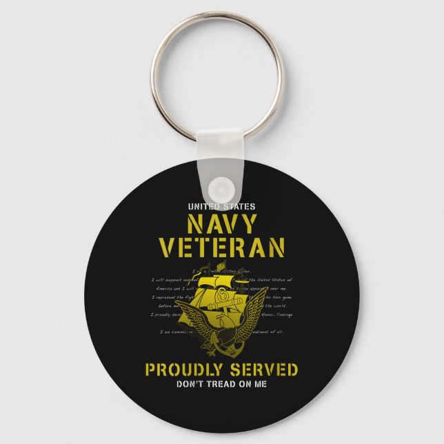 Chaveiro Mulheres Marinho Veterano Com Orgulho Com V-neck (Frente)