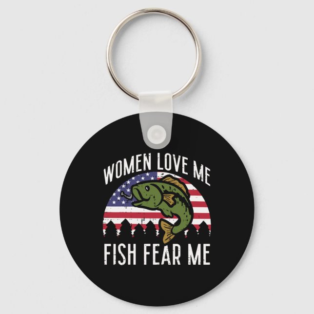Chaveiro Mulheres Me Ama Peixe Teme Pescadores Patrióticos (Frente)