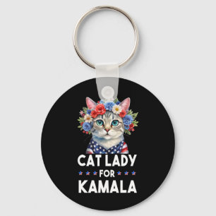 Chaveiro Mulheres para Kamala Gato Engraçado 2024 President