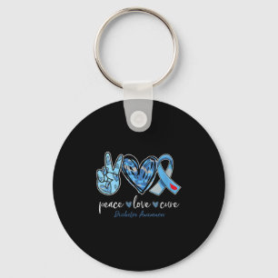 Chaveiro Mulheres Paz Amor Cinza Azul Fita Diabetes A