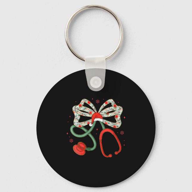 Chaveiro Mulheres Stethoscope Enfermeira de Natal Trabalhad (Frente)
