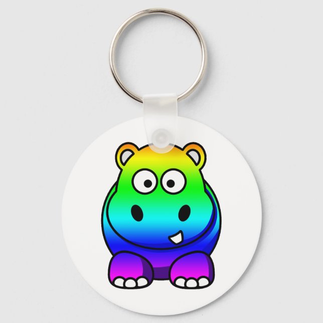 Chaveiro Multi-Colorido, Rainbow Hippo (Frente)