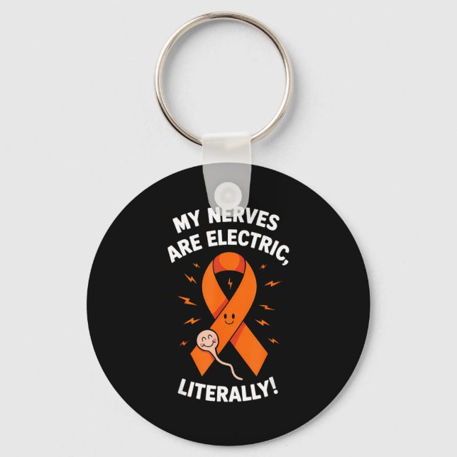 Chaveiro Multiple Sclerosis Awareness 2025 -orange Ribbon_  (Frente)