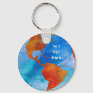 Chaveiro Mundo da aguarela você está aqui