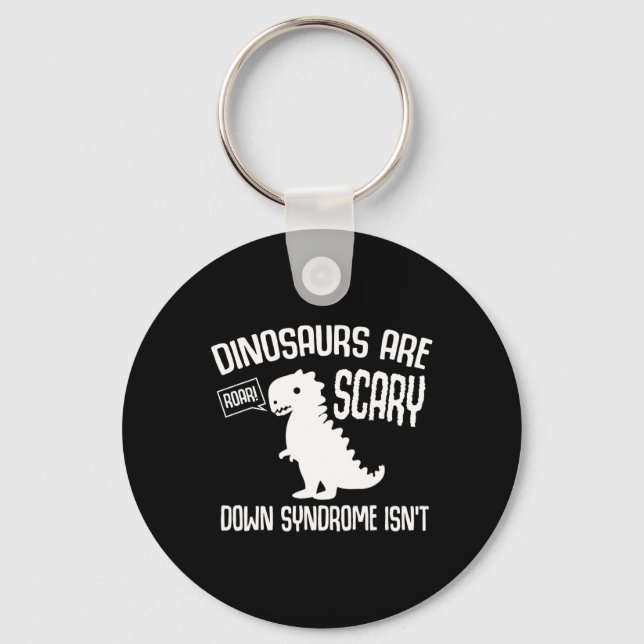 Chaveiro Mundo de Dinossauros Fofos Dia da Síndrome de Down (Frente)
