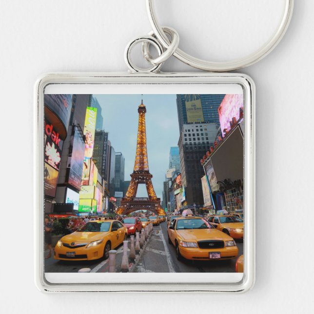 Chaveiro Mundo Misto - Nova Iorque e Paris (Frente)