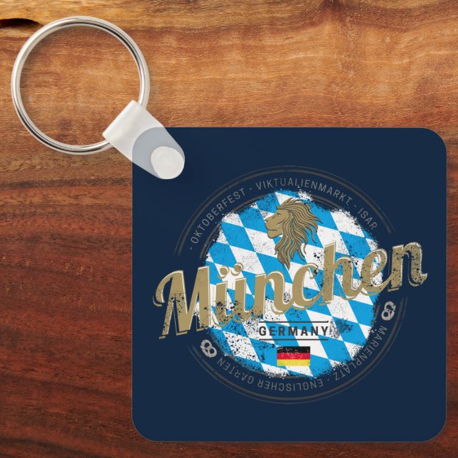Chaveiro Munique Bavaria Vintage Oktoberfest Alemanha (Frente)
