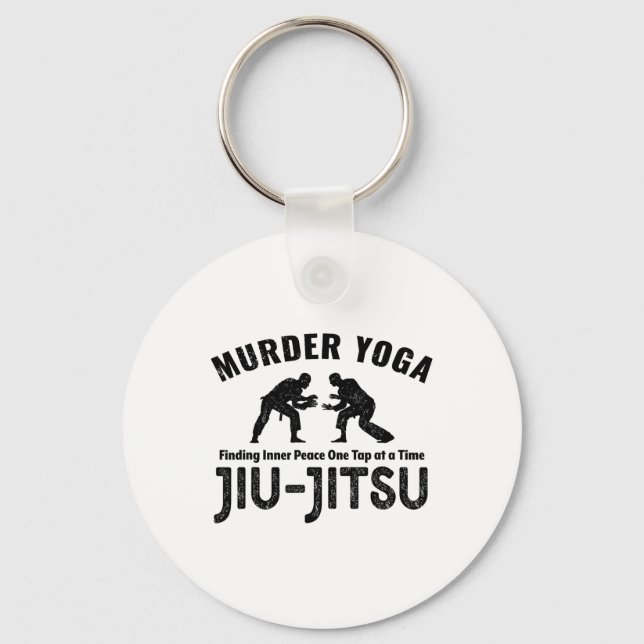 Chaveiro Murder Yoga Engraçado Jiu-jitsu Paz Interior Grapp (Frente)