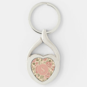 Chaveiro Musa Floral Empoeirada - Estilo Batik Rosa Empoeir