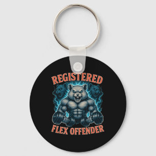 Chaveiro Muscle Hamster Registrado Flex Offender Funny Gym