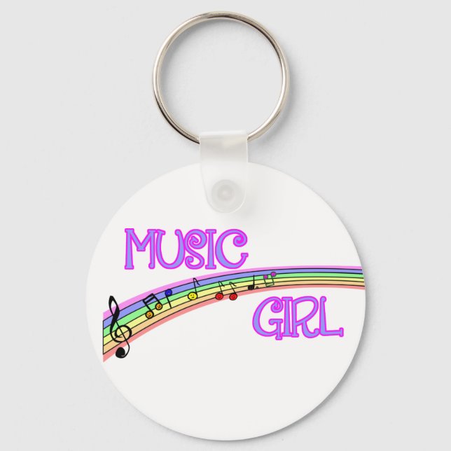 Chaveiro Music Girl Rainbow (Frente)