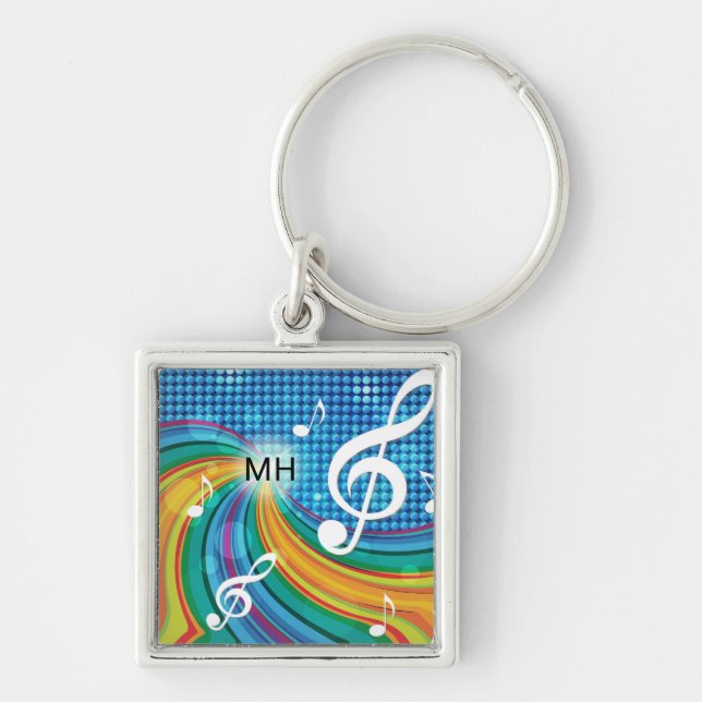 Chaveiro Music Illustration cadeias de teclas personalizada (Frente)