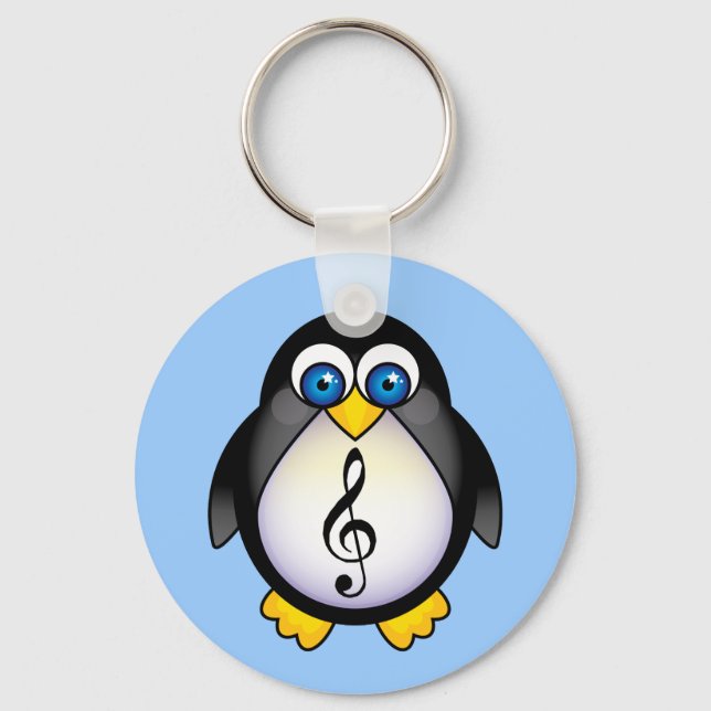 Chaveiro Music Penguin Treble Clef (Frente)