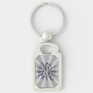 Chaveiro Music Treble Clef Silver