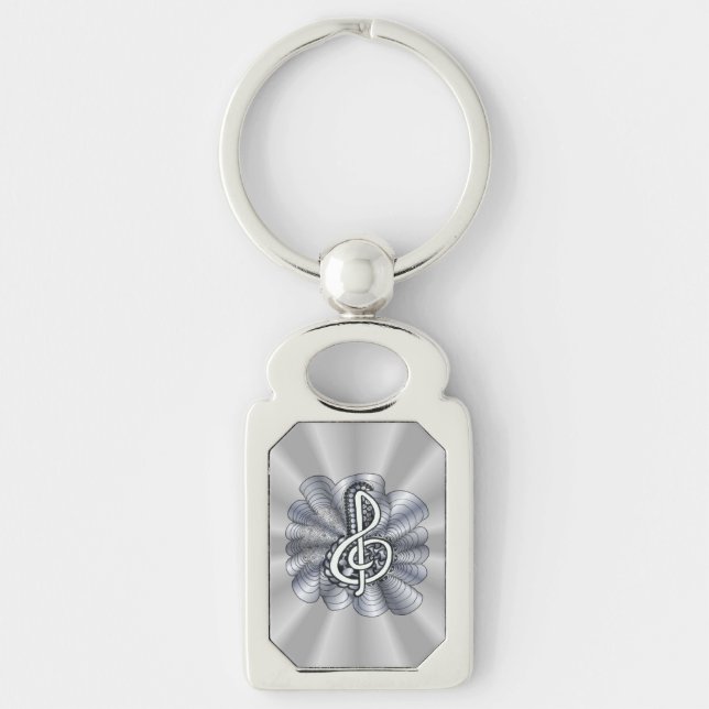 Chaveiro Music Treble Clef Silver (Frente)