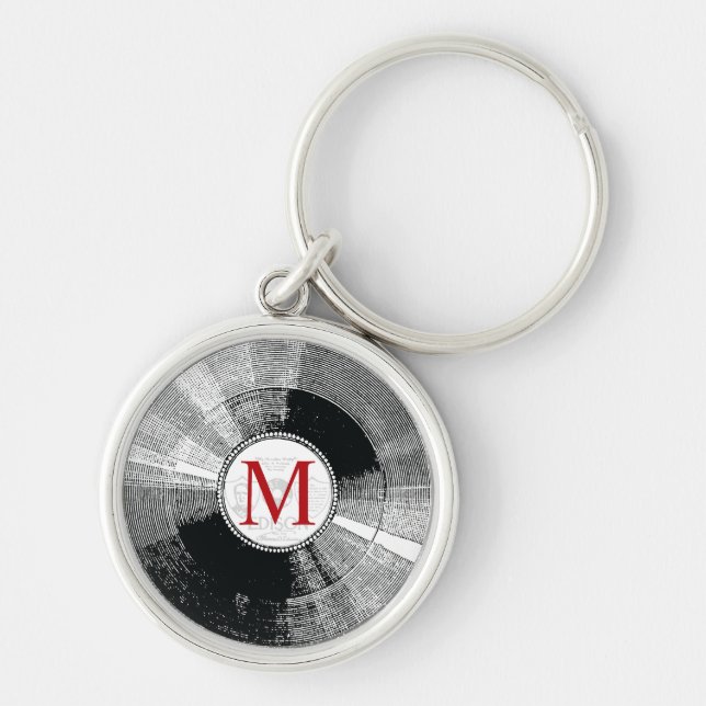 Chaveiro Music Vinyl Record Monograma (Frente)