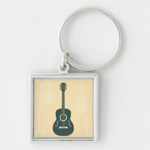 Chaveiro Música acústica da guitarra retro
