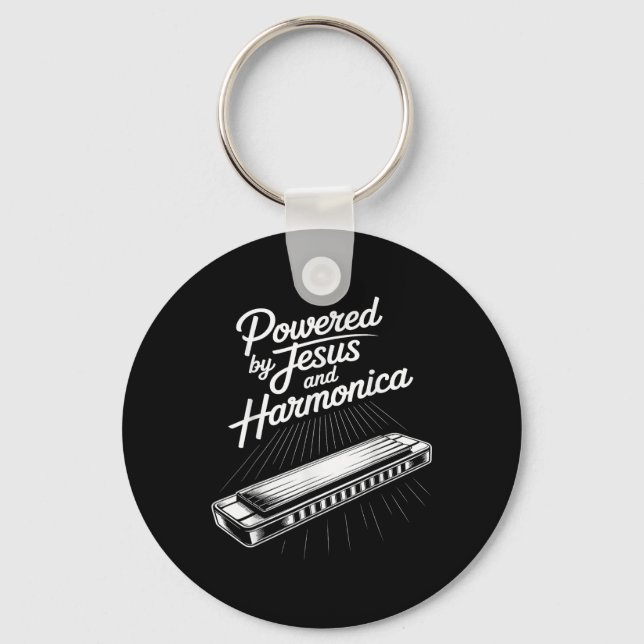 Chaveiro Música Cristã Tocada por Jesus e Harmônica (Frente)