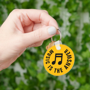 Chaveiro Música é a resposta monograma engraçado personaliz