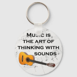 Chaveiro Música está pensando com som Guitar
