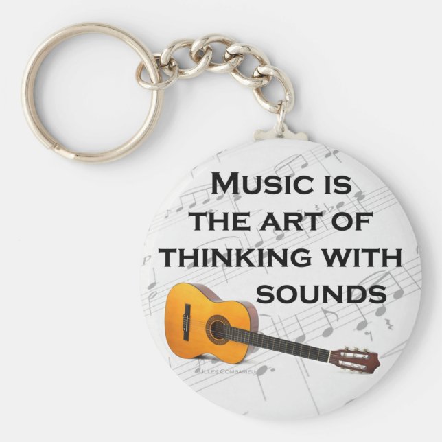 Chaveiro Música está pensando com som Guitar (Frente)