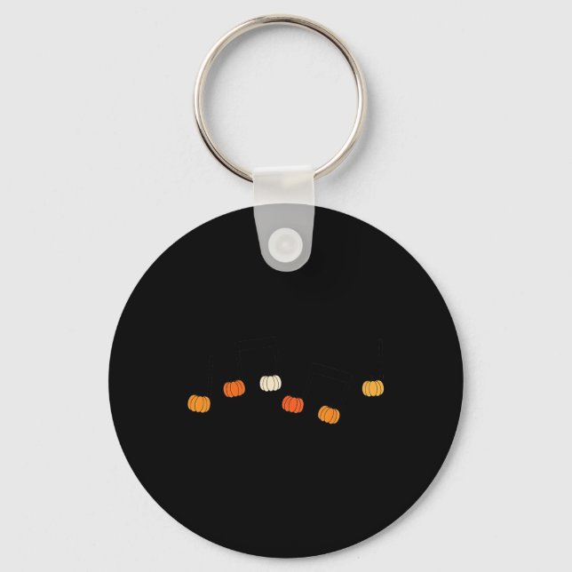 Chaveiro Música Nota Pumpkin Fall Music Professora Hallowee (Frente)