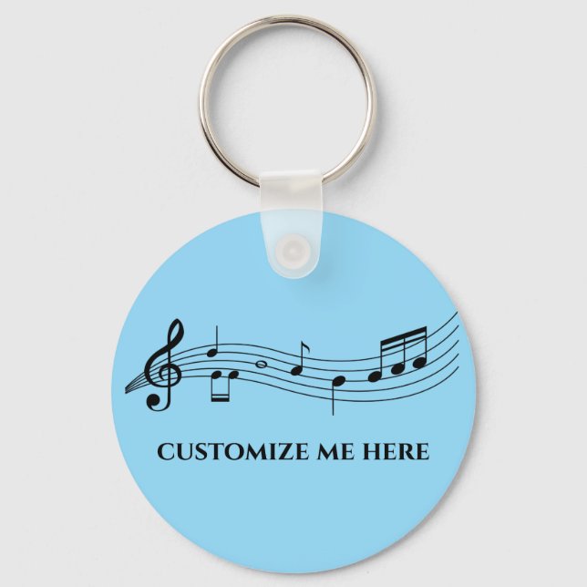 Chaveiro Música Personalizada de Banda de Notas Musicais ou (Frente)