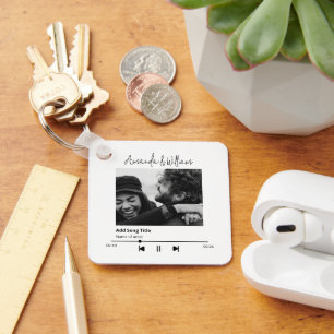 Chaveiro Música Personalizada & Foto da Música no Porta-Cha