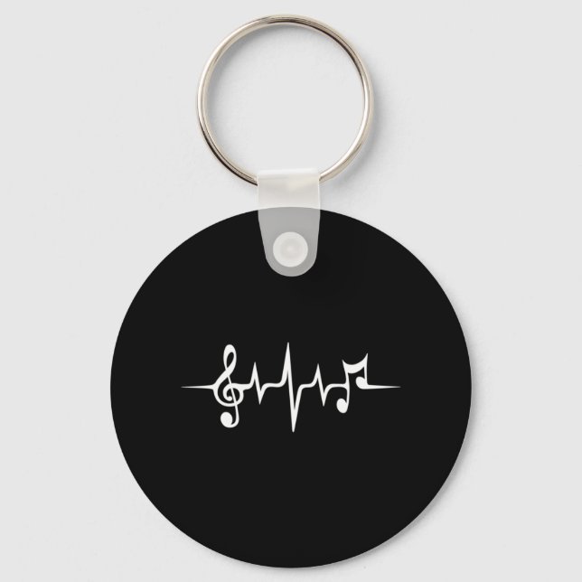 Chaveiro Música Pulse Notes Clef Frequency Wave Sound (Frente)