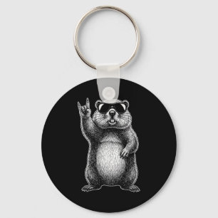 Chaveiro Música Retro Groundhog Rock Woodchuck Ground Hog M
