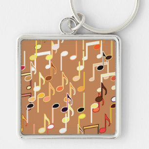 Chaveiro Musical Notes impressão - Caramel Tan, Multi