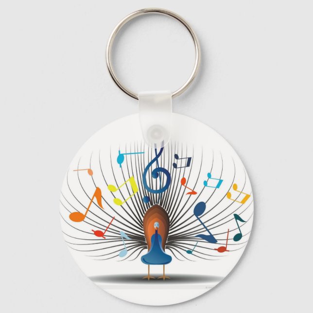 Chaveiro Musical Notes Peecock (Frente)