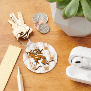 Chaveiro Músico Kokopelli Virado Para A Esquerda Com Notas 