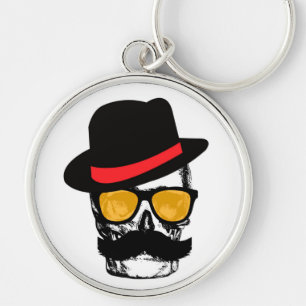 Chaveiro Mustach calavera com estilo