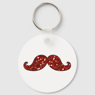 CHAVEIRO MÚSTACHE VERMELHO FUNCIONADO IMPRESSO GLITTER