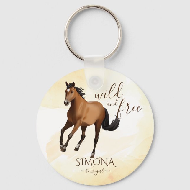 Chaveiro Mustang cavalo selvagem e favores personalizados g (Frente)