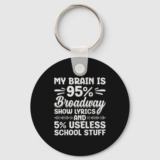 Chaveiro My Brain Is 95% Broadway Lyrics Nerd Musical Theat (Frente)