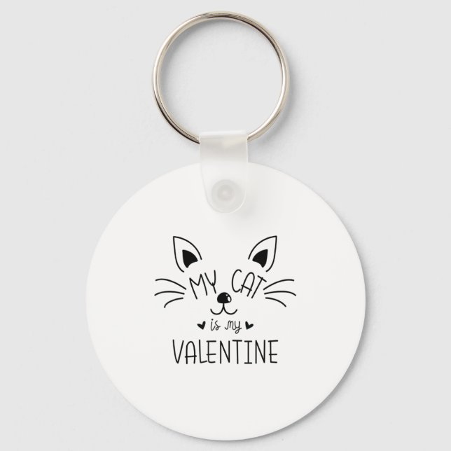 Chaveiro My Cats Are My Valentine Cat Valentines Day 1  (Frente)