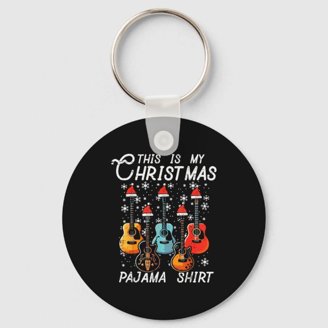 Chaveiro My Christmas Pajama Shirt Guitars Xmas Rock Men Bo (Frente)