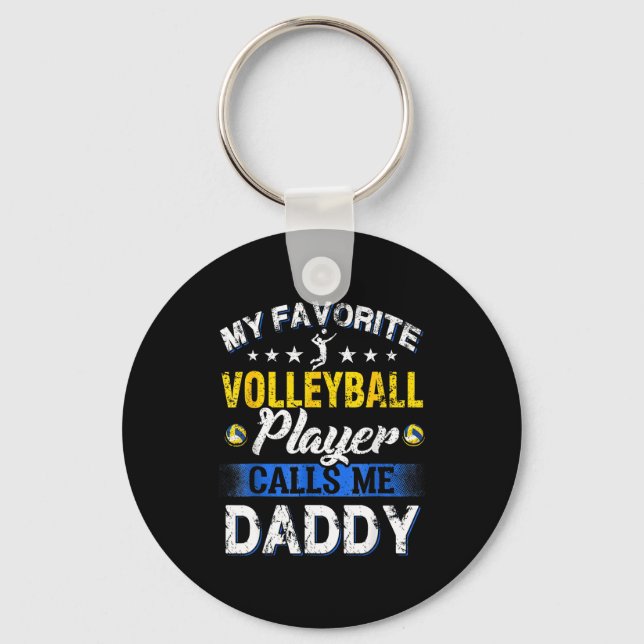 Chaveiro My Favorite Volleyball Player Calls Me Daddy  (Frente)