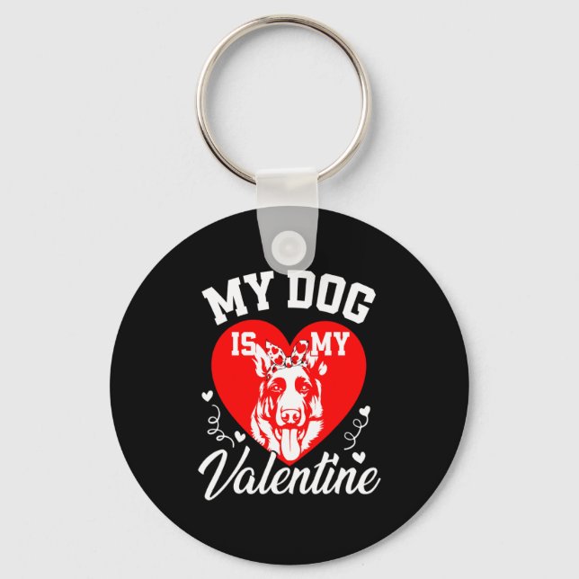 Chaveiro My German Shepherd Is My Valentine Dog Lover Valen (Frente)