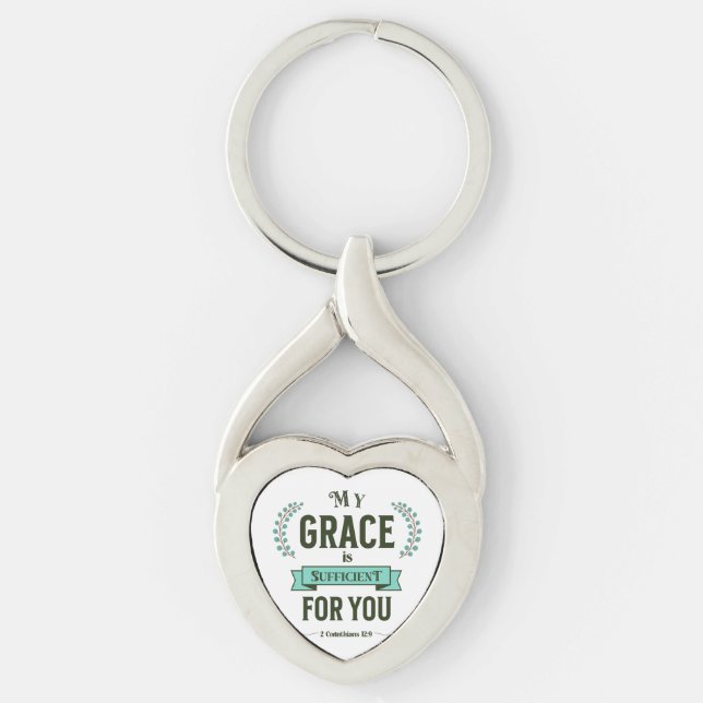 Chaveiro My Grace is Sufficient Scripture Teal (Frente)