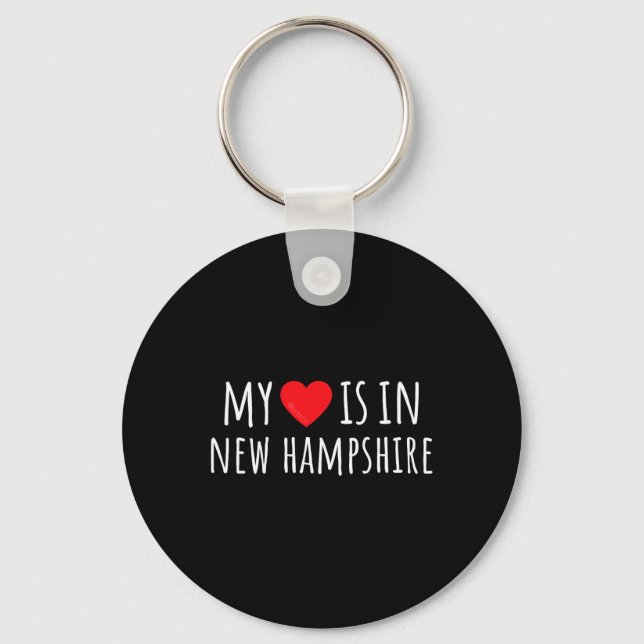 Chaveiro My Heart Is In New Hampshire Cute American State  (Frente)
