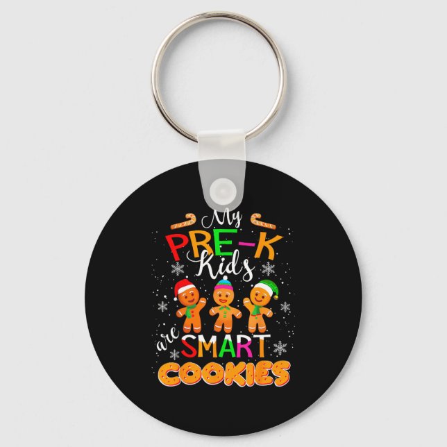Chaveiro My Pre-k Kids Are Smart Cookies Christmas Teacher  (Frente)